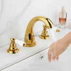 Polished Brass bath shower mixer tap dual handle control additional view