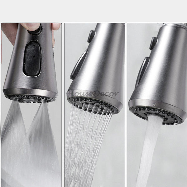 Modern kitchen sink mixer tap pull out spray additional view