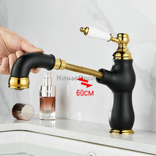 Black bath shower mixer tap pull out spray additional view
