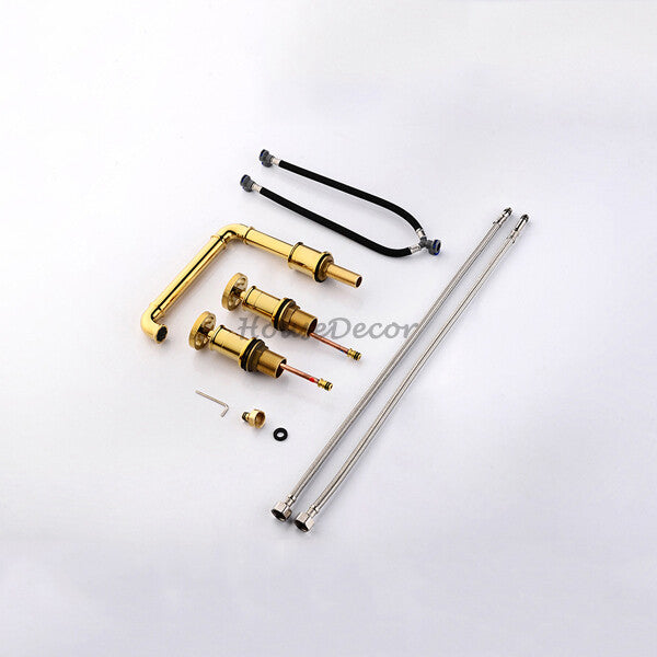 Modern Brass bath shower mixer tap dual handle control additional view