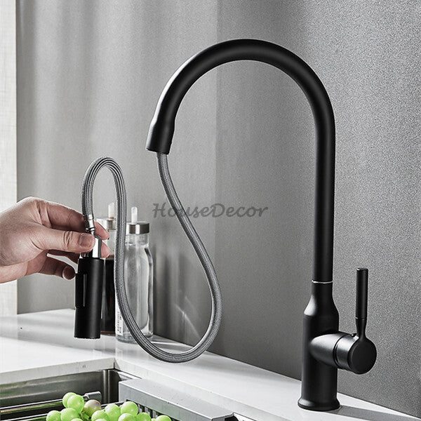 Modern kitchen sink mixer tap pull out spray additional view
