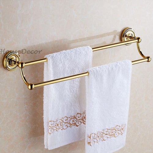 Gold Brass towel rack wall mounted design detail view