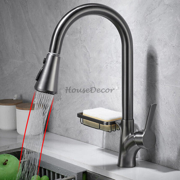 Modern kitchen sink mixer tap pull out spray additional view