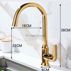 Gold kitchen sink mixer tap pull out spray additional view