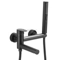 Matte Black Brass bath shower mixer tap wall mounted design main view