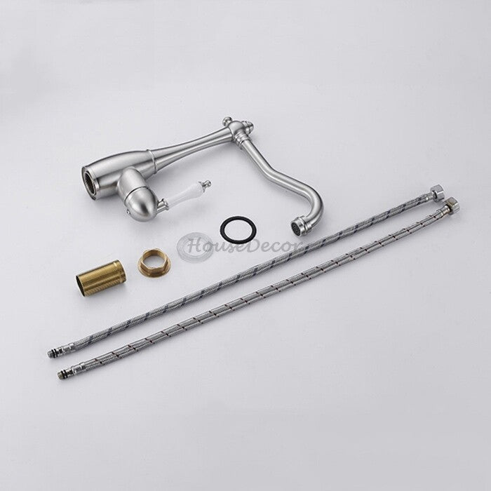 Modern kitchen sink mixer tap swivel spout additional view