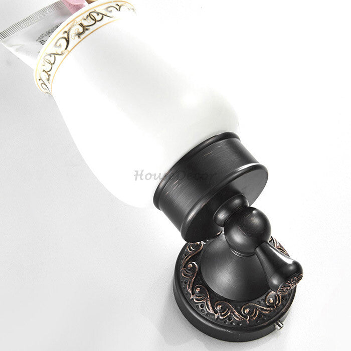Black Brass toothbrush holder detailed product view detail view