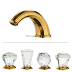Gold bath shower mixer tap dual handle control additional view