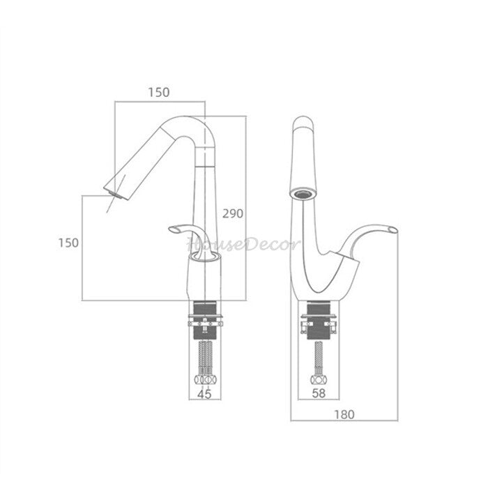 Modern bath shower mixer tap swivel spout additional view