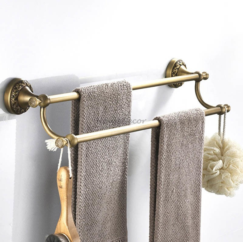 Antique Brass towel rack detailed product view additional view