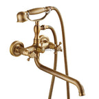 Antique Brass bath shower mixer tap swivel spout main view