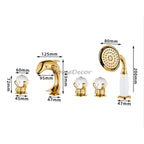 Gold bath shower mixer tap detailed product view additional view