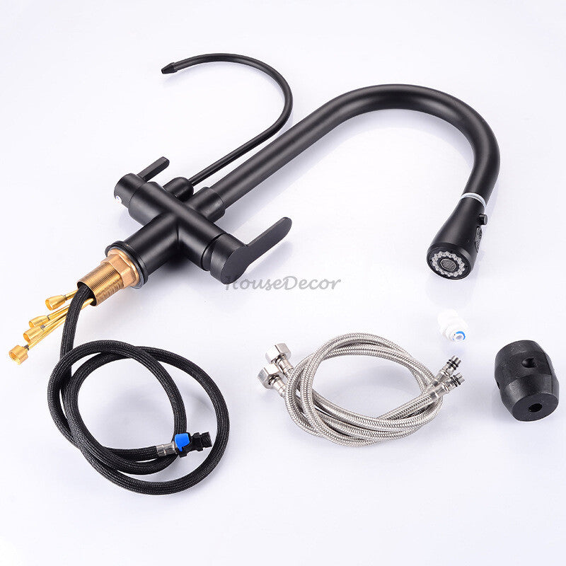 Modern kitchen sink mixer tap pull out spray additional view