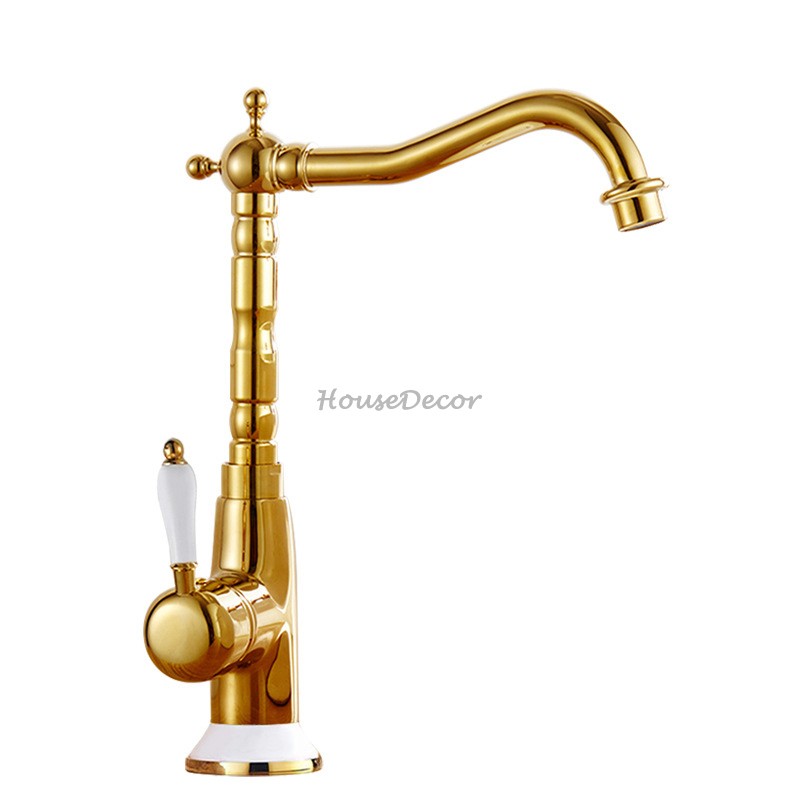 Gold Ceramic bath shower mixer tap deck mounted design additional view