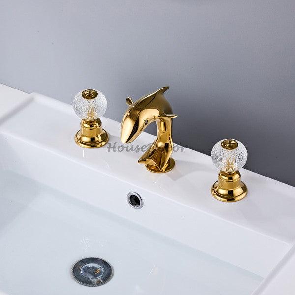 Modern bath shower mixer tap dual handle control main view