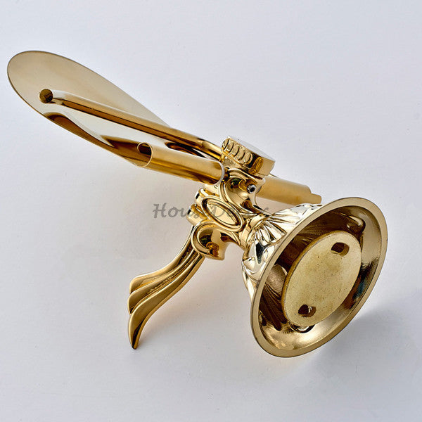 Gold toilet paper holder detailed product view detail view