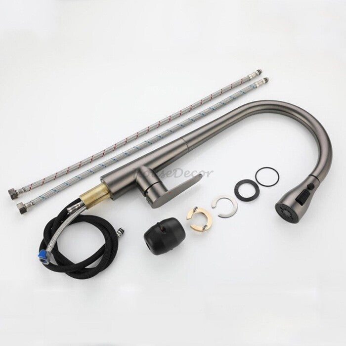 Modern kitchen sink mixer tap pull out spray additional view