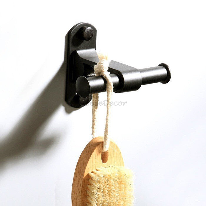 Matte Black robe hook wall mounted design additional view