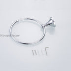 Chrome towel ring wall mounted design detail view