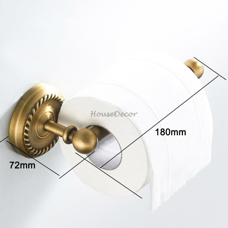 Antique Brass toilet paper holder detailed product view detail view