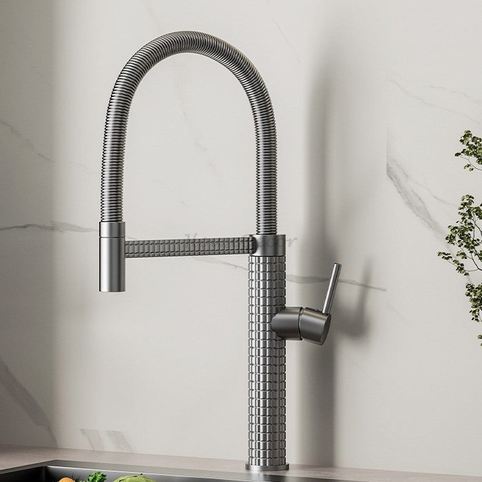 Modern kitchen sink mixer tap swivel spout additional view