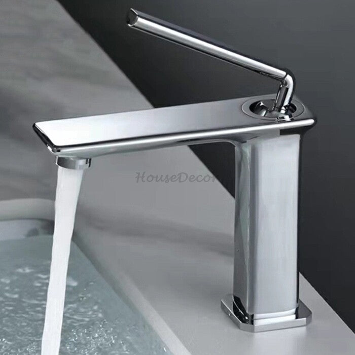 Modern bath shower mixer tap single lever control detail view