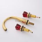 Gold bath shower mixer tap dual handle control additional view