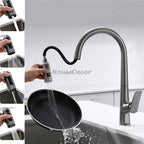 Modern kitchen sink mixer tap pull out spray additional view