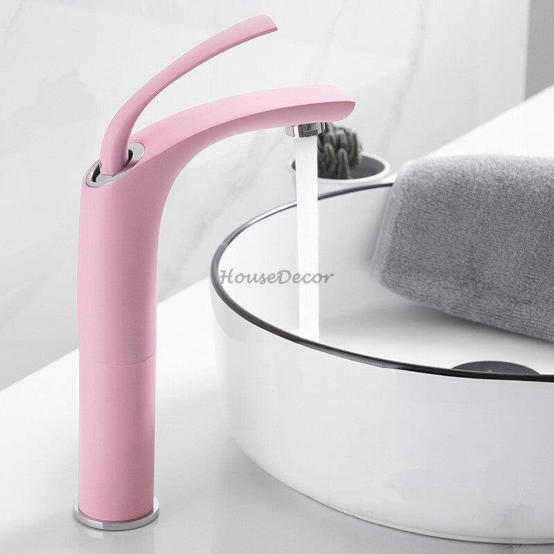 Modern bath shower mixer tap waterfall spout detail view