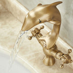 Antique Brass bath shower mixer tap dual handle control additional view