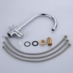 Chrome kitchen sink mixer tap detailed product view additional view