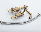 Antique Brass bath shower mixer tap swivel spout detail view