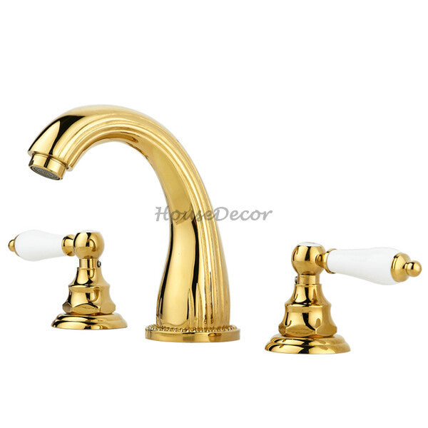 Polished Brass bath shower mixer tap dual handle control main view