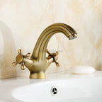 Brass bath shower mixer tap dual handle control main view
