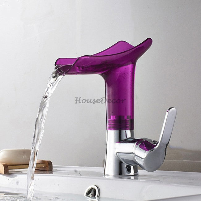Chrome bath shower mixer tap waterfall spout additional view