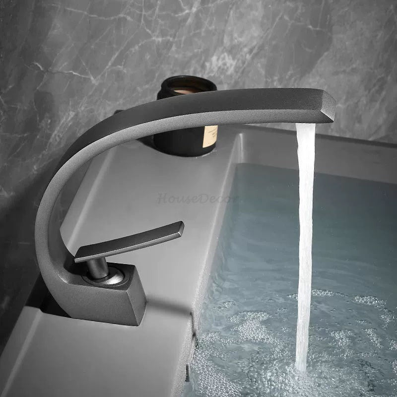 Gold bath shower mixer tap deck mounted design additional view
