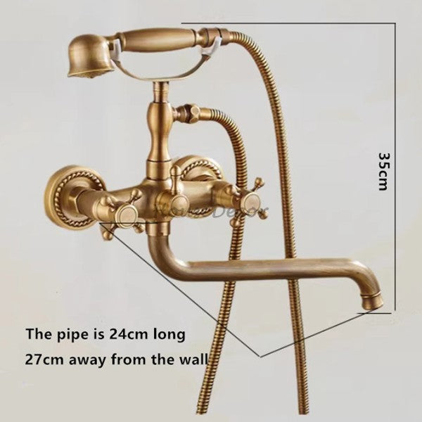Antique Brass bath shower mixer tap swivel spout additional view
