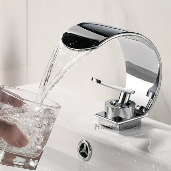 Modern bath shower mixer tap waterfall spout additional view