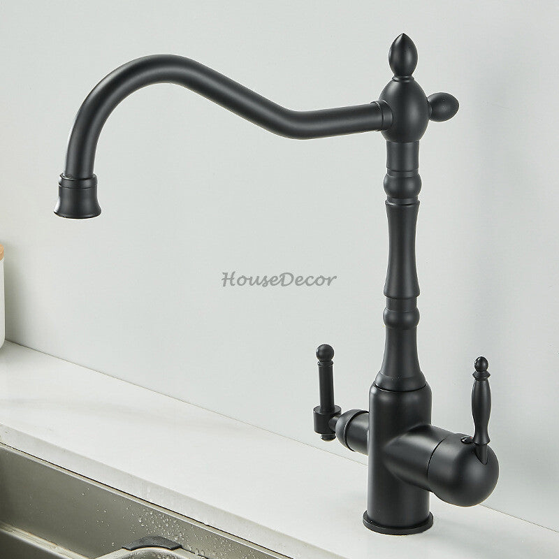 Modern kitchen sink mixer tap swivel spout detail view