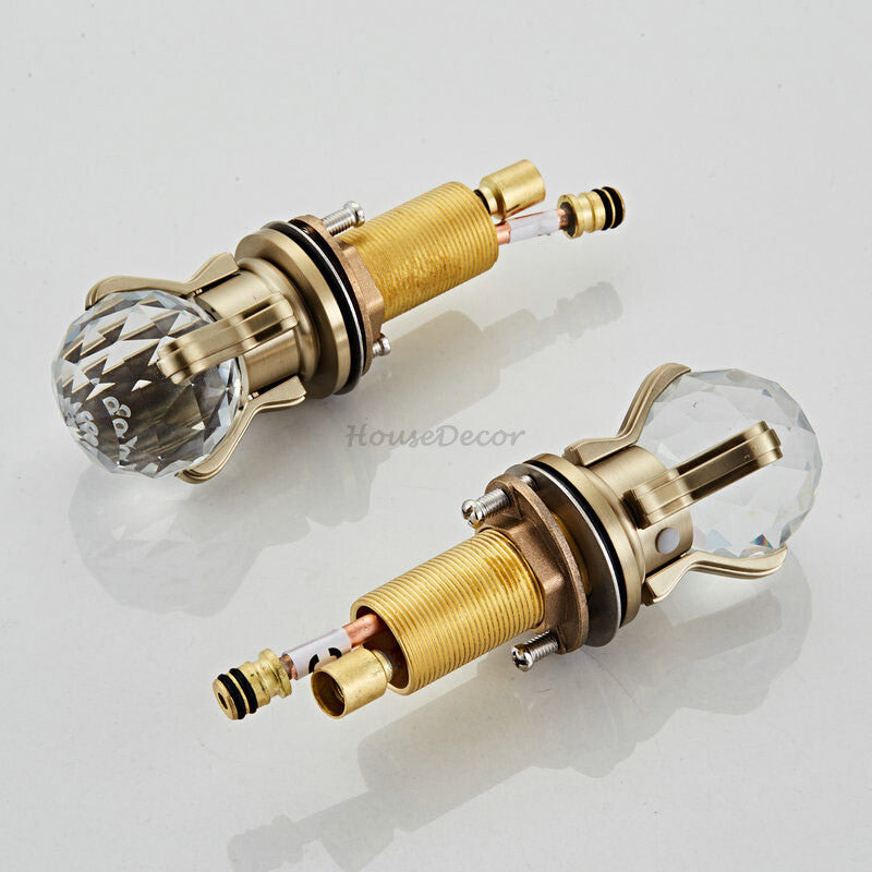 Brushed Gold faucet 3 hole installation detail view