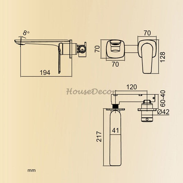 Modern bath shower mixer tap swivel spout additional view