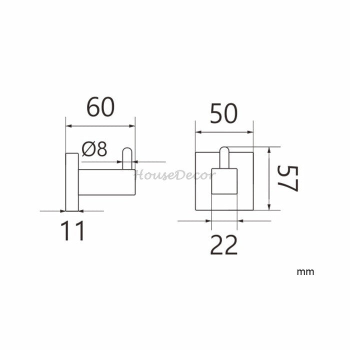 Modern Stainless Steel robe hook wall mounted design additional view