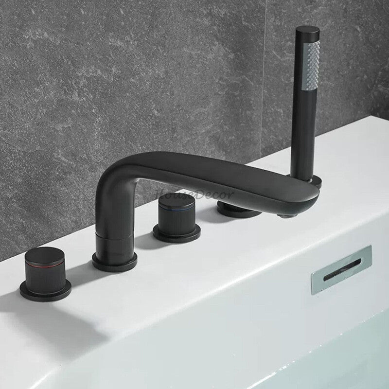 Modern bath shower mixer tap pull out spray detail view