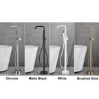Freestanding Bath Mixer Tap Handheld Shower Head Floor Mount Tub Filler Faucet