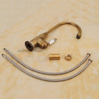 Antique Brass bathroom basin mixer tap swivel spout additional view