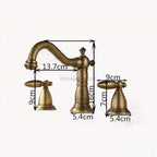 Antique Brass bath shower mixer tap 3 hole installation additional view