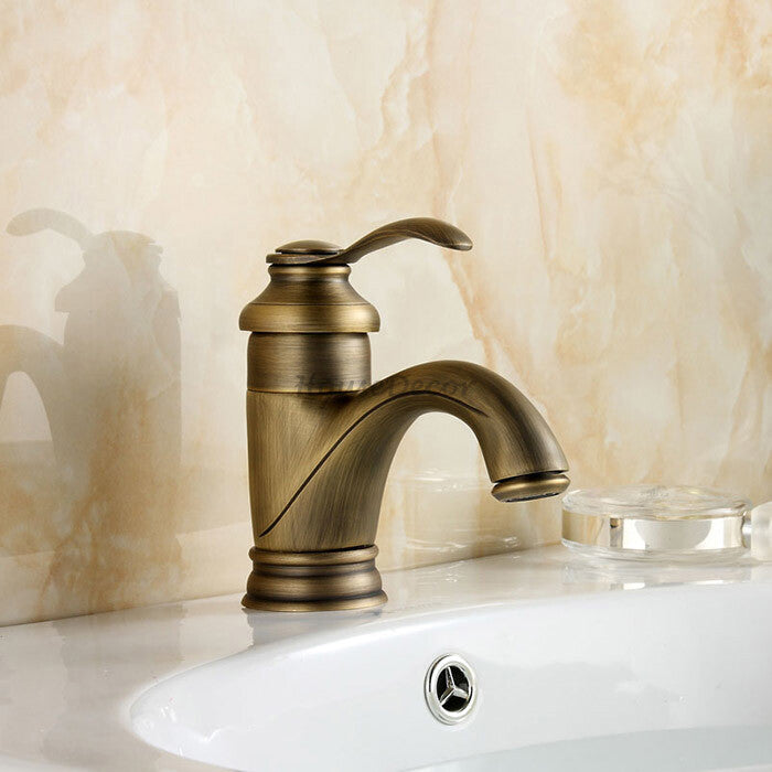 Antique Brass bath shower mixer tap single lever control main view