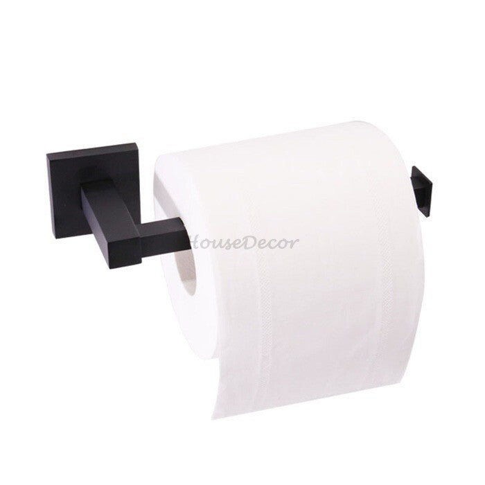 Matte Black toilet paper holder wall mounted design main view