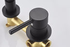 Black bath shower mixer tap wall mounted design detail view
