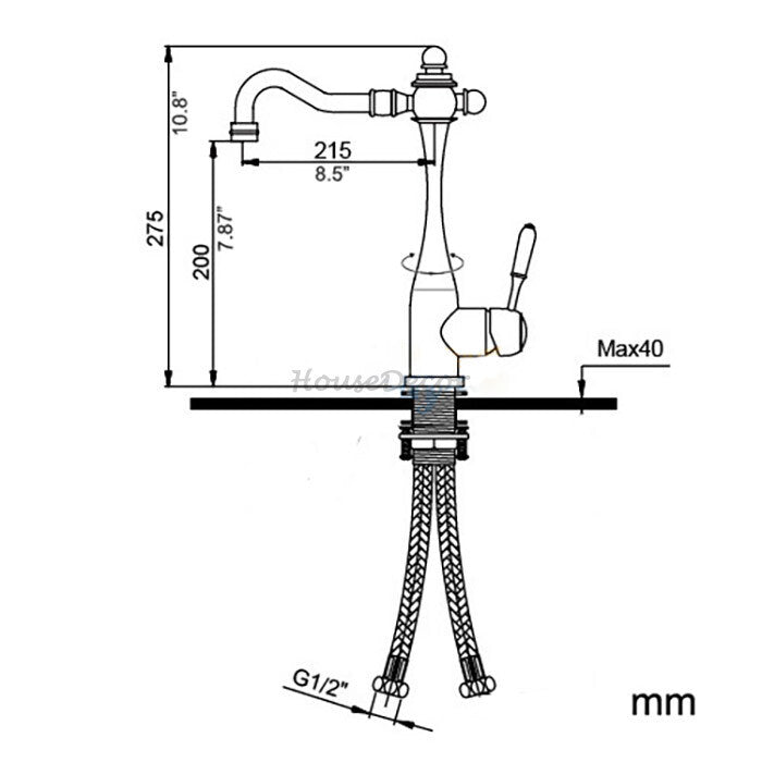 Modern kitchen sink mixer tap swivel spout additional view